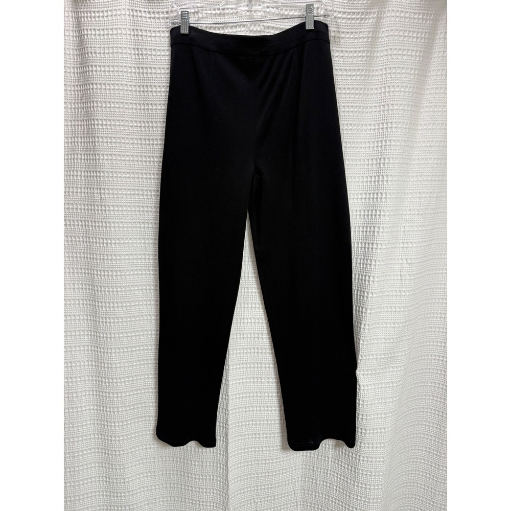 Misook Knit Pants Women S Black EUC High Rise Straight Leg Pull On Career travel - Picture 5 of 6